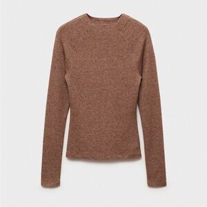 Mango Earthy Brown Knit Top